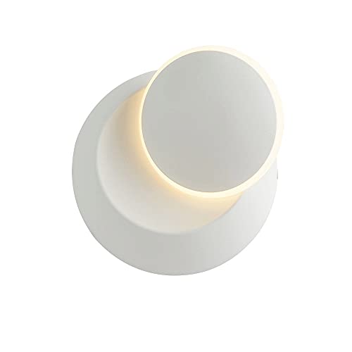 Aplique de pared LED para el cabecero del dormitorio, lámpara redonda y giratoria de lectura
