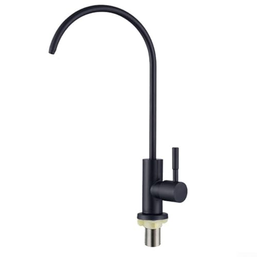 Grifo de agua potable, Grifo de fregadero de cocina de acero inoxidable Grifo de ósmosis inversa giratorio de 360 ° para fregadero Purificación directa de agua potable (negro)