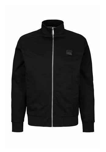 Calvin Klein Cortavientos Hombre Crisp Cotton Harrington ligero, Negro (Ck Black), L