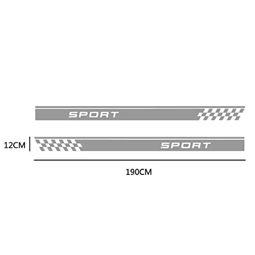 Image of QianBao Auto Racing Body Door Side Stripe Graphic Vinyl Sticker Style 9 Gray