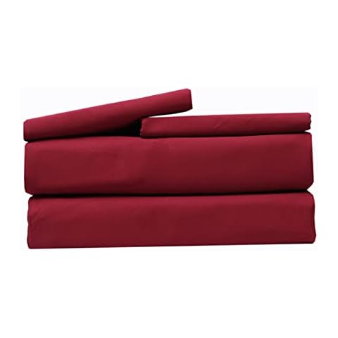 Marina Shades Authentic Egyptian Cotton Sheet Set fits mattresses up to 18" deep 1000 TC Pattern- Solid Color- Burgundy, Size- King Cover