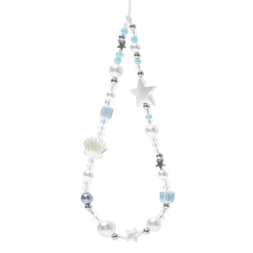 Image of Cute Beaded Camera Wrist Strap for Phone, Digital Camera Charm Lanyard, Pearl Beaded Chain for Bag Keychain Gift