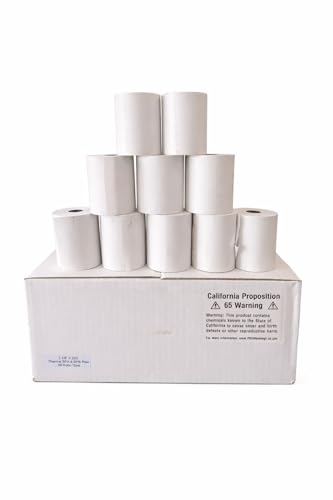 Thermal Receipt Paper Rolls 3 1/8" x 220 ft (80mm x 67m) – 50 Rolls – BPA Free POS Cash Register Paper – Compatible with Epson, Star, Clover & Square Printers