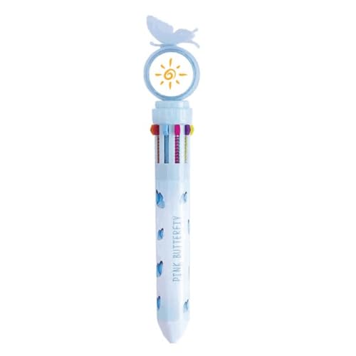 Stylo à bille rétractable multicolore à motif soleil peint à la main unique