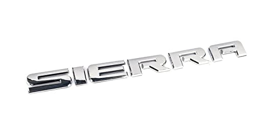 Image of 1x Sierra Emblem Nameplate Letter Decal Car Badge Compatible with Gm 2500Hd 3500Hd Sierra (Chrome)