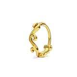 Clicker Nose Ring Hoop, Dainty Hoop Earring, Swirly Indian Nose Ring, Handmade Piercing Jewelry by Umanative (18K Gold Vermeil)