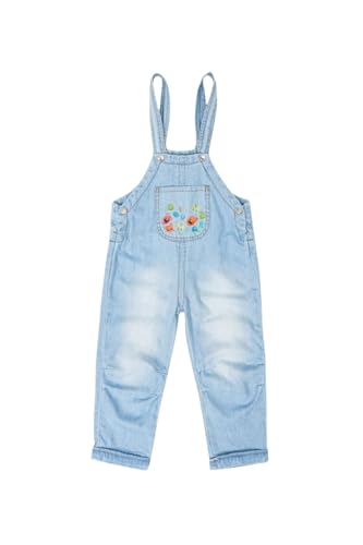 MODJEANS Peto vaquero para niños - Talla 86, 18-24 meses - 100% algodón con bolsillo delantero - Mono para niños y niñas - Azul claro