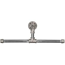 PIPE DECOR Black Steel Wall-Mounted Tee-Style Clothing Rack Kit, DIY Industrial Pipe Coat Rack