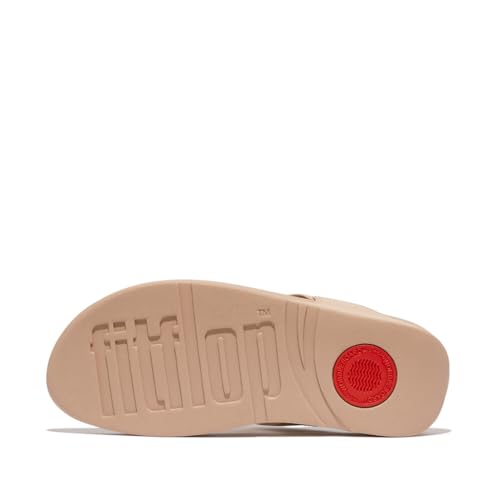 Image of FitFlop Womens Lulu Toe Post Leather Classic Beige Sandals 9 US