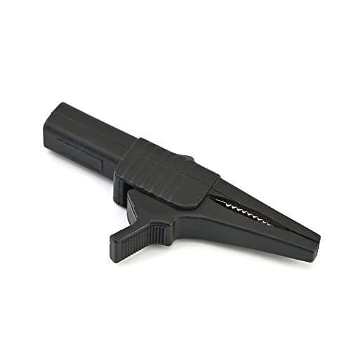 Heyiarbeit 1Pcs 30A Alligator Clip Brass Nickel Plated Alligator Clip With Insulating Protective Cover Crocodile Clamps Jumper Helper Black #TOP25