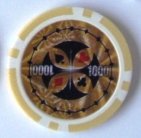 Squirrel Poker 14G Ultimte Poker Chips - 25pcs per roll - 10 Value Variations (100/500/1000/5000) (Yellow - $1000)