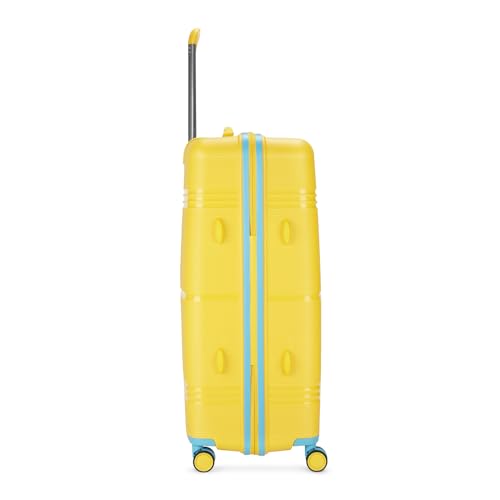Image of Skybags Large Paratrip Size Hard Luggage (79 Cm) | Polypropylene Luggage Trolley with 8 Spinner Wheels| Bumblebee| Unisex, Yellow