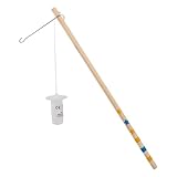 Idena 31841 - Laternenstab aus Holz mit LED Lämpchen, ca. 30 cm, bemalter Holzstab mit Drahtbügel für Laternen, inkl. Batterien