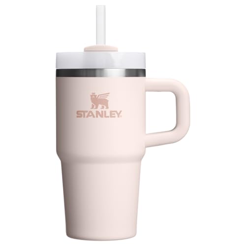 Image of Stanley Quencher H2.0 Tumbler with Handle and Straw 20 oz | Flowstate 3-Position Lid | Cup Holder Compatible for Travel | Insulated Stainless Steel Cup | BPA-Free | Rose Quartz 2.0