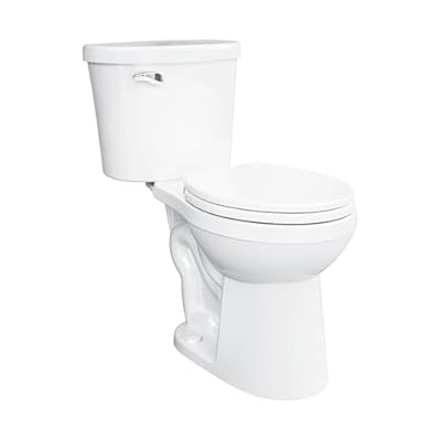 Gerber Maxwell Crest Two-Piece Toilet Round with 12-in Rough-in, ADA-Compliant Chair Height, High Efficiency 1.28 GPF, Soft-Close Seat and Install Kit with Wax Ring Included, White, GRS48320