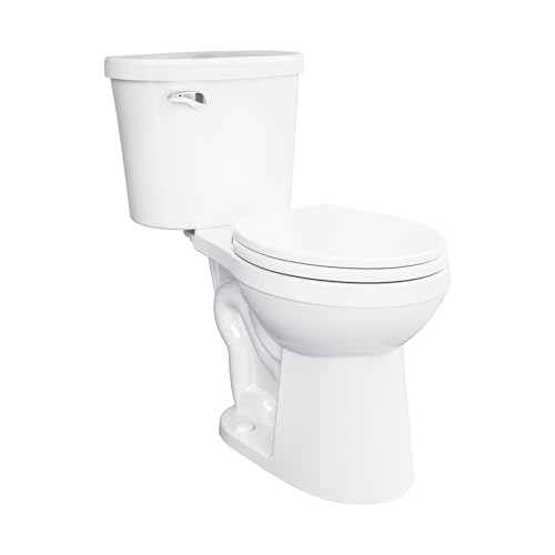Gerber Maxwell Crest Two-Piece Toilet Round with 12-in Rough-in, ADA-Compliant Chair Height, High...