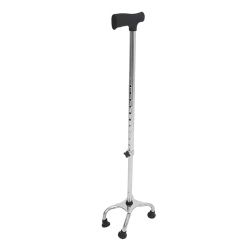 YARNOW Bastón Ajustable de Acero Inoxidable Base Cuádruple Antideslizante para Ancianos y Uso en Interiores y Exteriores