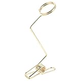 FIXOSHEE Pinza para Decorar Cócteles Z Dorada, Clip Resistente al Calor para Copas Altas, Porta Adornos para Bebidas y Gastronomía Molecular, Accesorio Profesional para Barra y Eventos