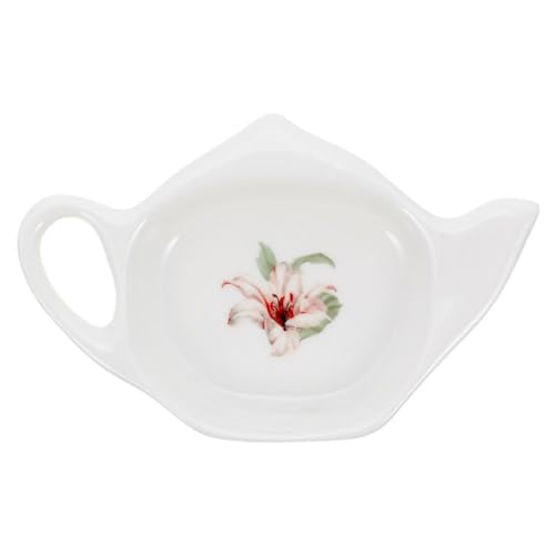 PHENOFICE ティーバッグディスク セラミック製ティーバッグホルダー 便利なティーバッグトレー おしゃれな茶葉ディッシュ ティーアクセサリー