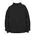 Boys Girls Half Turtleneck Top Toddler Basic Loose Plain Cropped T-Shirt Thick Classic Mock Neck (Black, 5-6 Years)