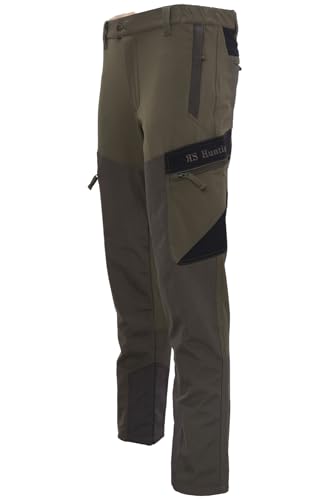 fratelliditalia.org Hose aus Stretch-Stoff, Grün, Jagd, Angeln, Herren, schmal, reißfest, 6 Taschen