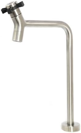 Torneira Mesa Bica Alta Aço Inox 304 Escovado Água Fria Lavabo La...