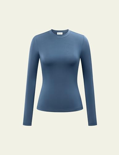 Image of LilySilk Women Silk Breeze Jersey T-Shirt Long Sleeves Slim Fit Tee Ladies Soft and Stretch Round Neck
