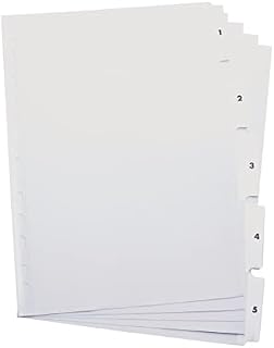 5 Star Subject Dividers Multipunched Manilla Card 5-Part A4 White