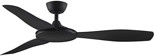 Fanimation GlideAire 3 Blade Ceiling Fan 52 Inches Wide with Black Finish and Black Blades