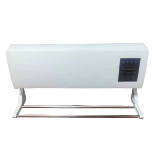 冷暖両用移動式小型エアコン、ミニ冷暖房エアコン ファン リモコン付き タイミングー 低騷音 操作簡単 一体型機器 工事不要、壁取付け可能、移動可能、16度から35度まで調節可能 ポータブル 年中使える 温風機能 除湿機能 (白い物干しラック)