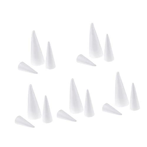 Baosity 15Pcs Cone Shaped Styrofoam Foam Ornaments For Handmade Diy Modelling Crafts #TOP14