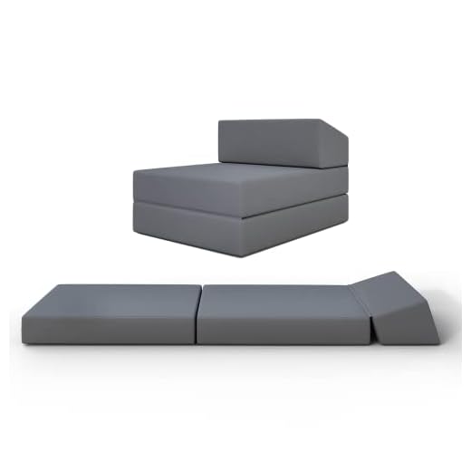 Bobby's Bedware Colchón Plegable 2 en 1, práctico como colchón de Viaje, colchón Plegable, colchón para Invitados y más, colchón de Viaje de 12,5 cm de Altura, también como sillón Antracita