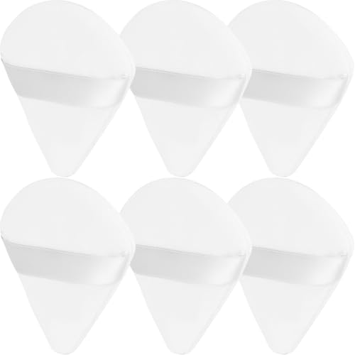 JOLY Powder Puff for Face Makeup Triangle Sponge Beauty Blender Puffs Stocking Stuffers for Loose Powder and Foundation (6Pcs White)