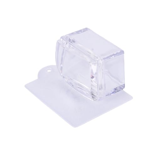 1 Set Nail Stamper Set Nail Art Stamper Set Silicone Nail Stamper Nail Art Stamping Tool Nail Art Stamp Tool Square Nail Art Stamp Nail Stamping Kit with 1 Scraper, Clear