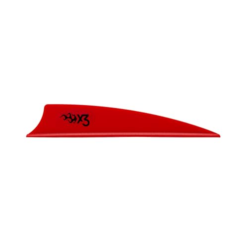Bohning X3 Vane, 3", Red, 36pk