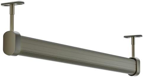 Heavy Du Ceiling Mount Closet Rod - Adjustable Long Clothes Hanging Rack for Wardrobes, Verandahs, Showers - Ideal Room Divider & Space Saver