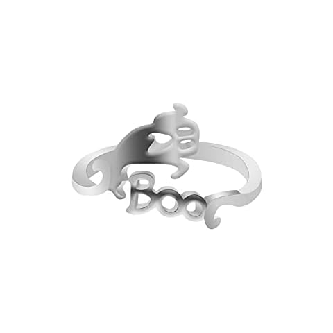 Halloween Funny Letter Open Ring Personality Ring Adjustable Size Halloween Alloy Ring Cover