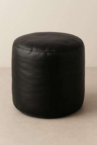 Image of Bean Bag Cover | Gaming Seat with Side Pocket | Premium Leatherette, Washable Cover, Double Stitching | for Lounge & Bedroom | Cover Only (Free Pillow & Footrest, No Beans) (Black, XL)