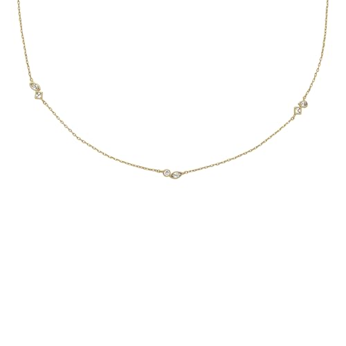 Monet Station Necklace Gold-Tone