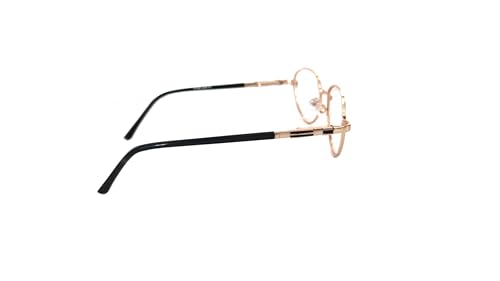 Image of Bifocal Distance Zero Near +1.00 to +3.00 Reading Glasses For Men Women, Metal Oval Shape Medium Size Full Frame With Unbrekable Anti Reflected Fibre Glasses