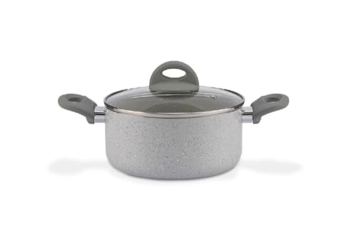 Brinox - Jogo de Panelas Antiaderente Ceramic Life 5 Peças Marble Blend com Indução - Cinza Claro