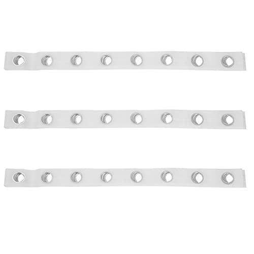 Tacdas 3X Cinta de Cortina de Ojal de 5M 40 Anillos Accesorios Costura Cortinas de Plata Persianas