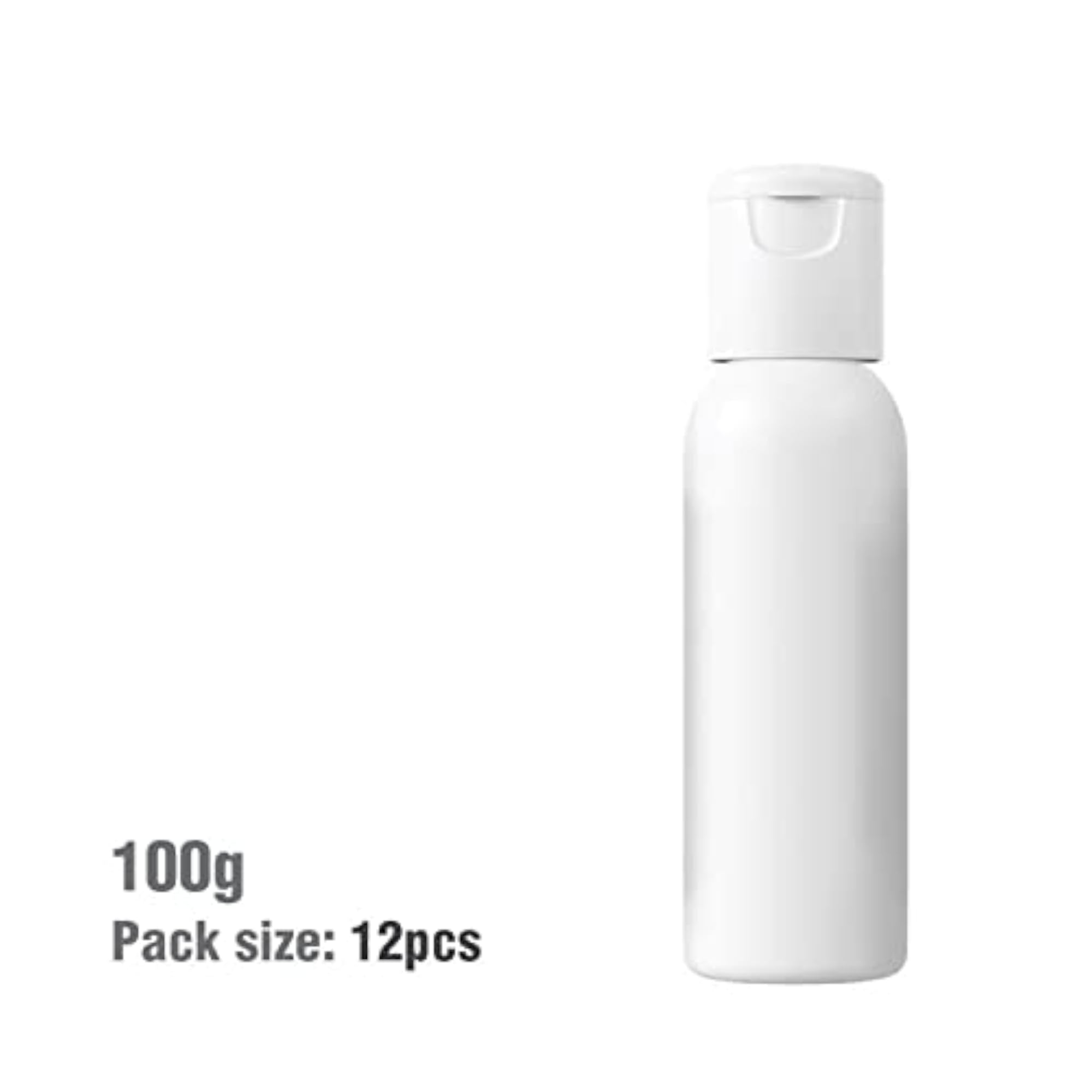 Select - 12Pcs of 100ml White Bullet Plastic Bottle with Fliptop Cap
