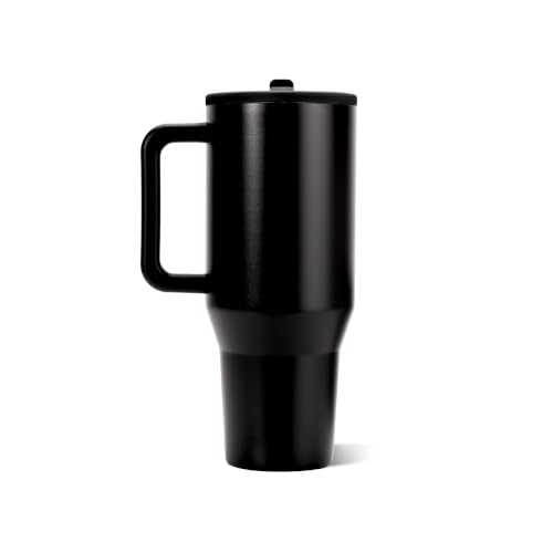 Image of HydroJug Traveler 40oz, Insulated Tumbler with Handle & Straw, Black