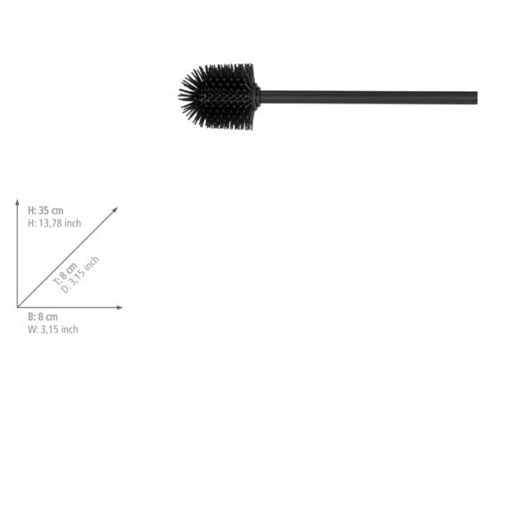 Spazzola WC Ricambio WENKO In Silicone Con Manico Antibatterico – Testa Sostituibile (Bianco/Nero)