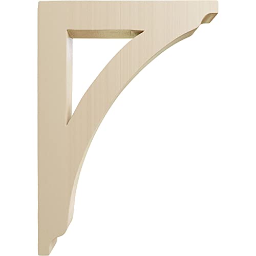 Ekena Millwork Bktw01X08X12Thrw-Case-4 Large Thorton Wood Wood Brackets, 1 3/4"W X 8 1/2"D X 12"H (4-Pack), Rubberwood #TOP2