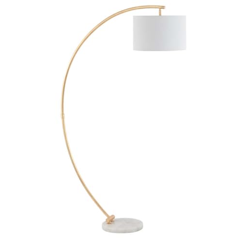 SAFAVIEH Madigan Gold/White Arched Floor Lamp