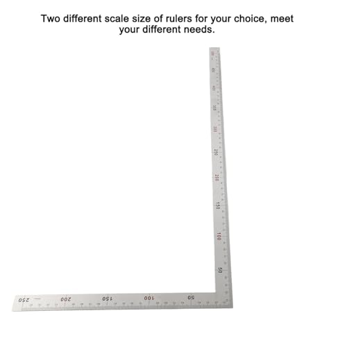 Zimmermannswinkel Edelstahl 500 X 250 Mm Rechtwinkliges 90-Grad-Lineal Stahlrahmen-Quadrat Professionelles Leicht Ablesbares Messwerkzeug 02-Zoll-Linealwinkel-L-Messung (500 mm *