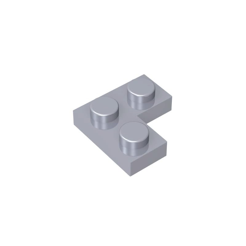 Gobricks 2420 Foundation Plate Plate 2x2 Corner 50 Pieces GDS-585 Compatible with Lego Building Blocks Color:Flat Silver โ image 1