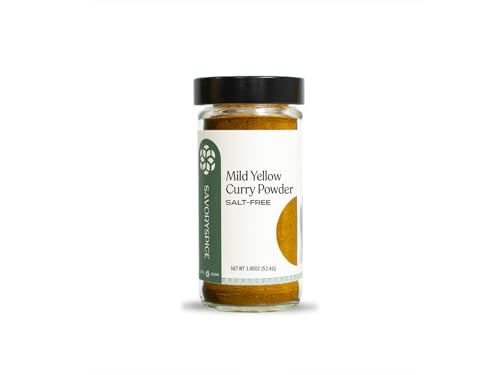Savory Spice Mild Yellow Curry Powder (1.85 oz) - Salt-Free Mild Yellow Curry Seasoning for Paste, Sauces, Soups, Stews, Meats, Noodles